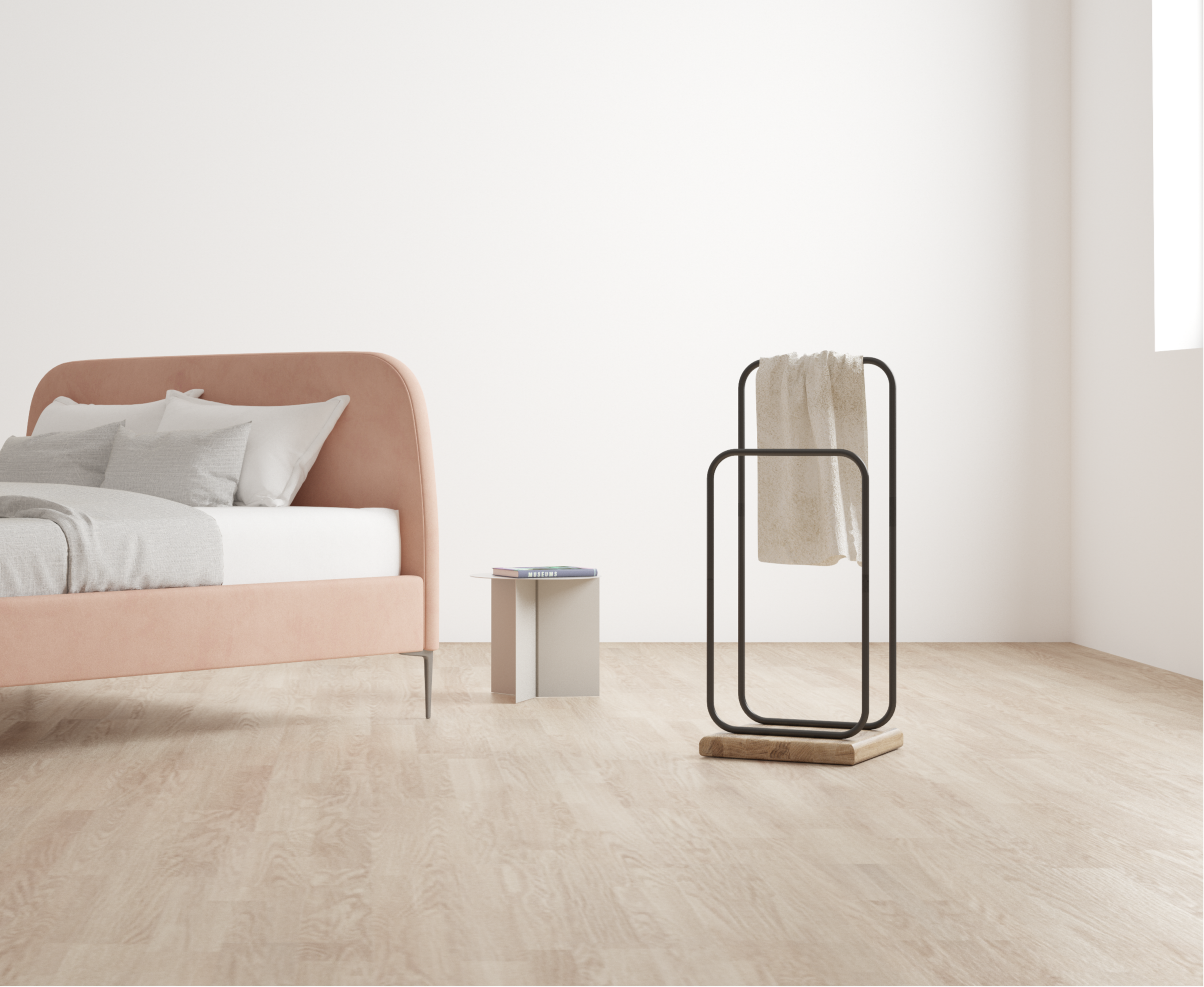 němý sluha vedle postele karlen valet stand in bedroom