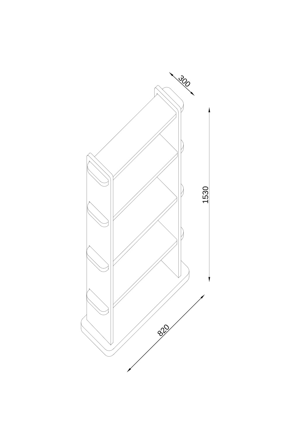 Bookcase dimensions Karlen rozěmry knihovna Hektor